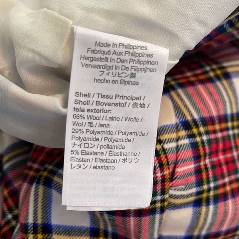 J.Crew straight-leg bi-stretch wool pant Snowy Stewart tartan plaid BD276 - Picture 10 of 10